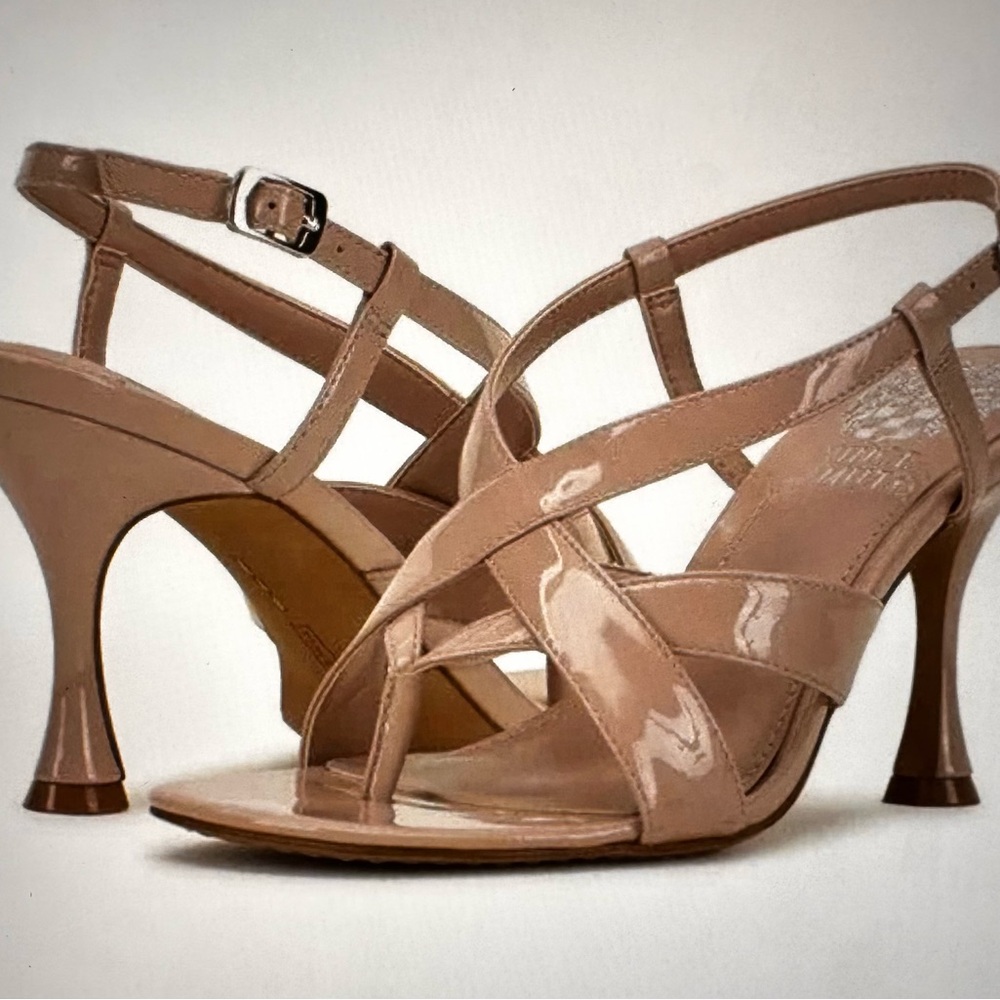 Vince Camuto Soft Blush/Nude Patent Strappy Heels